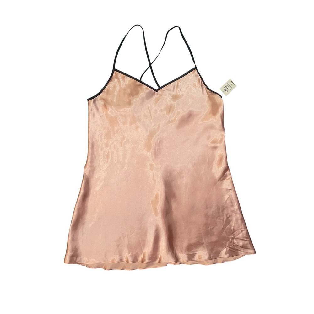 NWT Deadstock Y2k Baby Pink Pastel Satin Slip Babydoll Mini Dress L Coquette